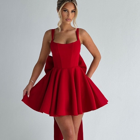 Babyboo Rue Mini Red Dress - Picture 1 of 4